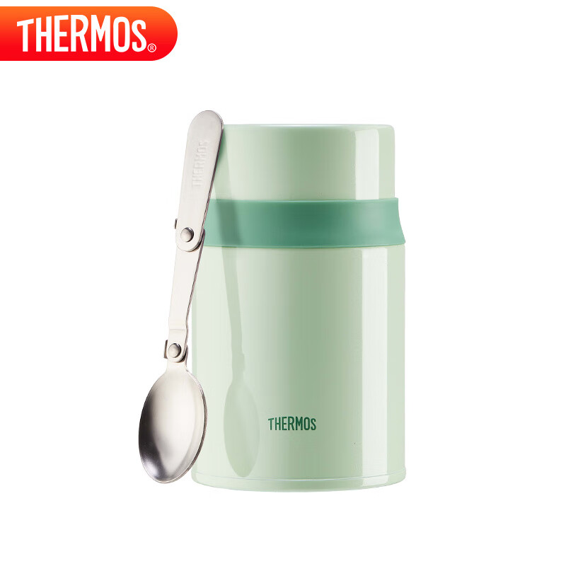 膳魔师（THERMOS） 保温饭盒上班族焖烧杯饭盒便当盒不锈钢饭盒焖粥TCLD-520S GN 绿色