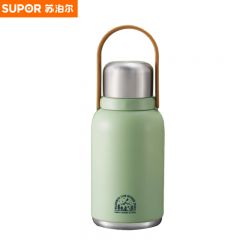 苏泊尔（SUPOR） KCV13AC10保温杯大容量随享316不锈钢真空保温杯旅行壶1.3L高山绿
