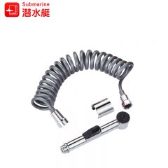 潜水艇(submarine) F401B 马桶手持喷枪塑料妇洗器防爆伸缩管免钉胶套装 不含角阀 套