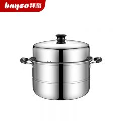 拜格（BAYCO） BG1304蒸锅不锈钢28cm二层加厚双层电磁炉燃气灶多功能家用