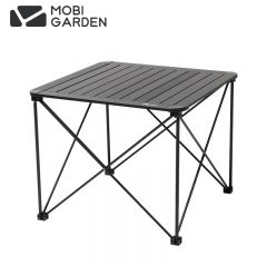 牧高笛（MOBIGARDEN）山铭折叠桌户外露营聚会餐桌轻量便携折叠铝合金四方桌L大号-静谧黑