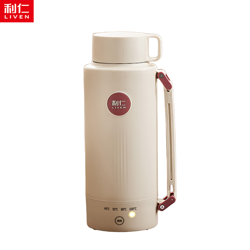 利仁（Liven） SH-D1820携式烧水壶电热水壶电热水杯 家用旅行户外1升大容量304不锈钢