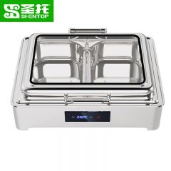 圣托（Shentop） 自助餐保温炉 数显调温布菲炉 不锈钢电热保温炉酒店早餐保温台 9L双格餐厅自助餐炉 STYB-CX2