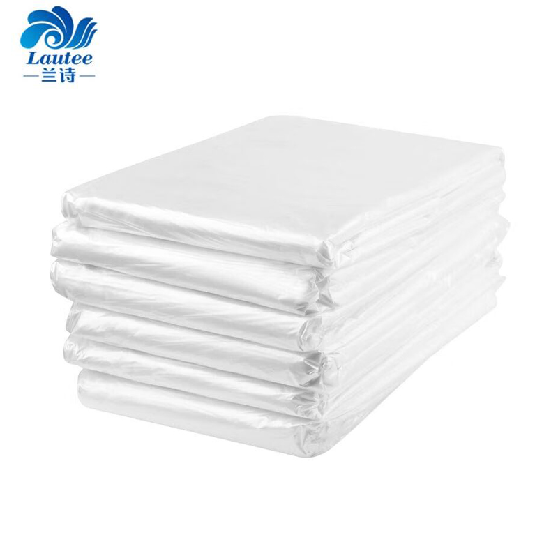 兰诗（LAUTEE） 白色塑料袋70x90cm50只装3.5丝全新料透明打包袋酒店平口塑料袋家用收纳袋