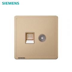 西门子（SIEMENS） 5UH14353NC03 开关插座 电视+电脑插座 (超五类) 网络网线信息弱电插座 致典系列 日曜金
