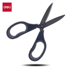 得力（deli） 77754剪刀 弧形剪片省力剪子 灰