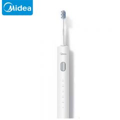 美的（Midea） 电动牙刷成人/学生 声波震动180天长续航智能换区提醒软毛刷头YS7 白