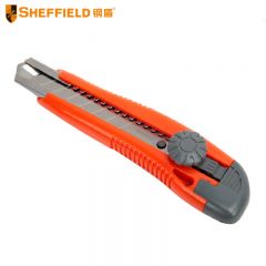 钢盾（SHEFFIELD） S067011 18mm塑柄金属护套旋钮美工刀 裁纸刀快递割刀壁纸刀（12把起发）