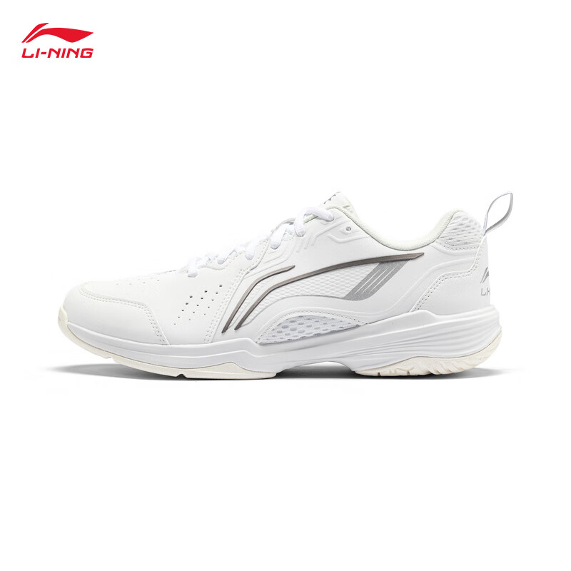 李宁（LI-NING） AYTU001-1飞鹰男女同款无痕柔软羽毛球训练鞋标准白36码