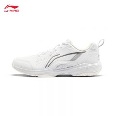 李宁（LI-NING） AYTU001-1飞鹰男女同款无痕柔软羽毛球训练鞋标准白45码
