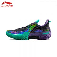 李宁（LI-NING） ABFU035-6男士篮球鞋男鞋新款轻量回弹耐磨外场鞋铜绿色/矿紫色/黑色44码