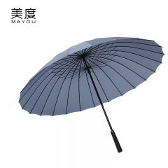 美度（MAYDU） M5003超大防风雨伞24骨男士商务长柄伞加大加固直杆伞雾霾蓝