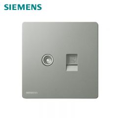 西门子（SIEMENS） 5UH31353NC02 开关插座面板 网络插座 一位电视一位电脑插座 CAT5E 弹力漆 荟绎系列 皓月灰