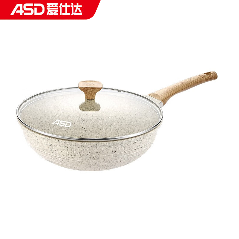 爱仕达（ASD） 炒锅不粘锅少油烟 30CM 白色CL30S17WG