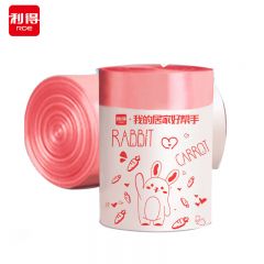利得  抽绳垃圾袋中号加厚免撕印花系列之居家兔 75只45*50cm