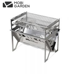 牧高笛（MOBIGARDEN） NX22666022极光烧烤炉户外露营野炊便携式折叠焚火台可拆卸不锈钢烧烤炉岩石灰