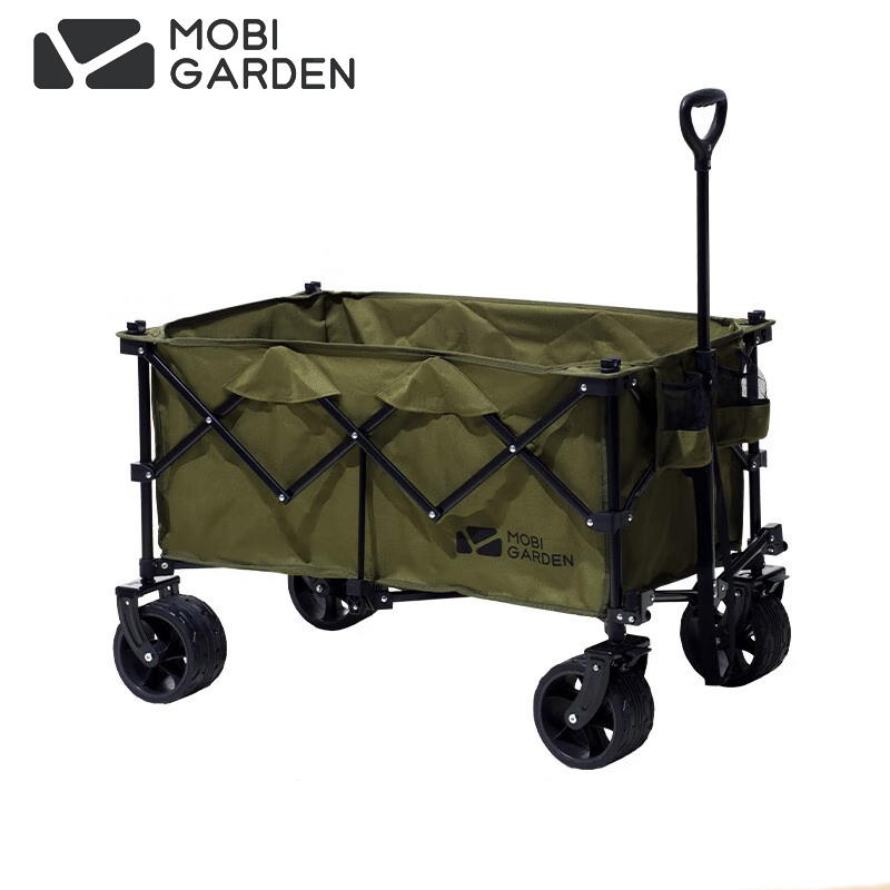 牧高笛（MOBIGARDEN） 露营车户外露营公园带娃可坐可躺190L大容量折叠营地推车云际S2橄榄油绿（不含桌板）