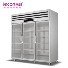 乐创(lecon) 商用三门展示柜 立式保鲜陈列柜1490L工程豪华款全冷藏 LC-J-CLB149