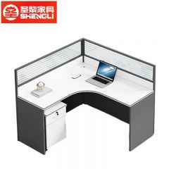 圣黎 办公桌椅组合员工电脑桌屏风隔断工作位 单人位含柜（不含椅）