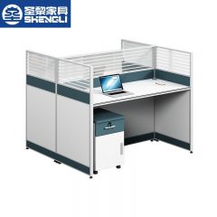 圣黎 职员办公桌组合屏风工位财务隔断卡座 工字型两人位 含柜