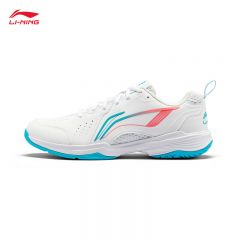 李宁（LI-NING） AYTU001-2飞鹰男女同款无痕柔软羽毛球训练鞋标准白/蓝橘41码