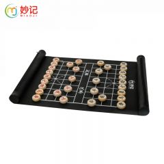 妙记 象棋中国象棋中号桦木套装卷轴棋盘TPU象棋MJ8175