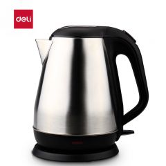 得力（DELI）0764 电热水壶1.8L(灰白)单层不锈钢764