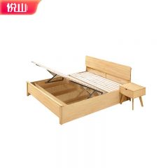 悦山 家用橡胶木床不含床头柜床垫 1200*2000*900mm