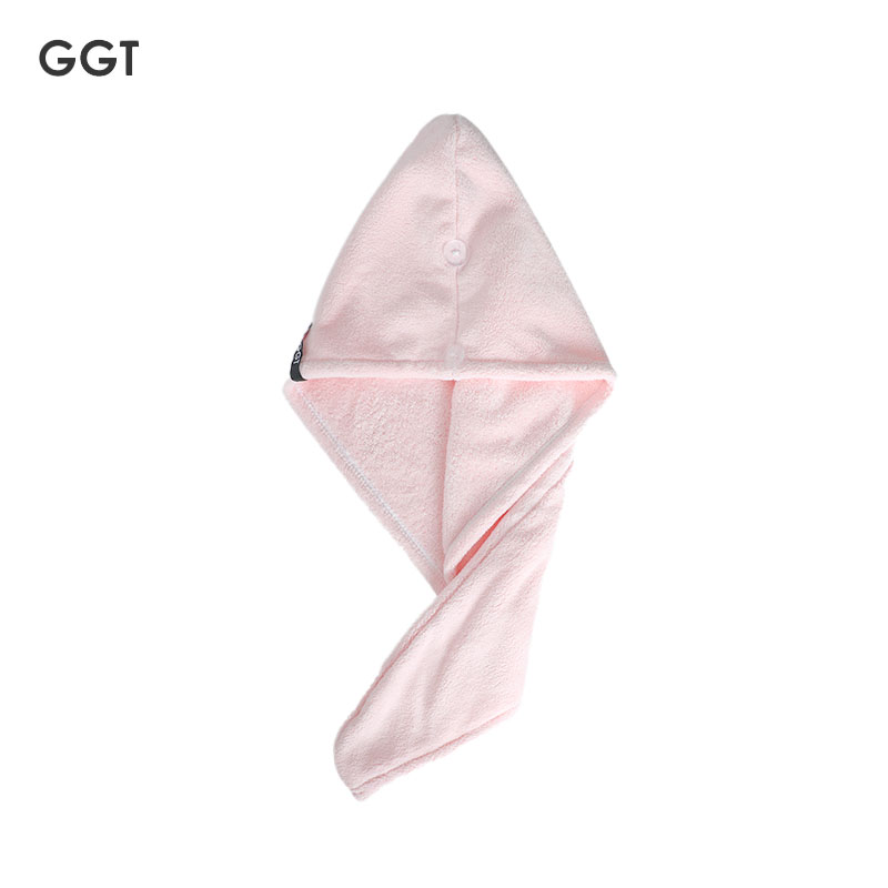 GGT 日本干发帽女速干加厚柔软吸水包头巾成人洗澡浴帽擦头发干发巾樱若色65*25cm