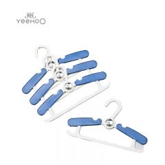 英氏（YEEHOO） YJ03A镜面纽扣伸缩衣架深海蓝4个