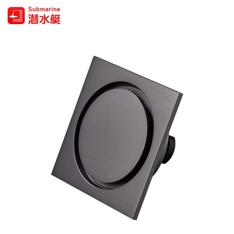 潜水艇(submarine) MTFD40-10 黄铜镀镍枪灰色拉丝面超薄防臭地漏干湿区 40管径 个