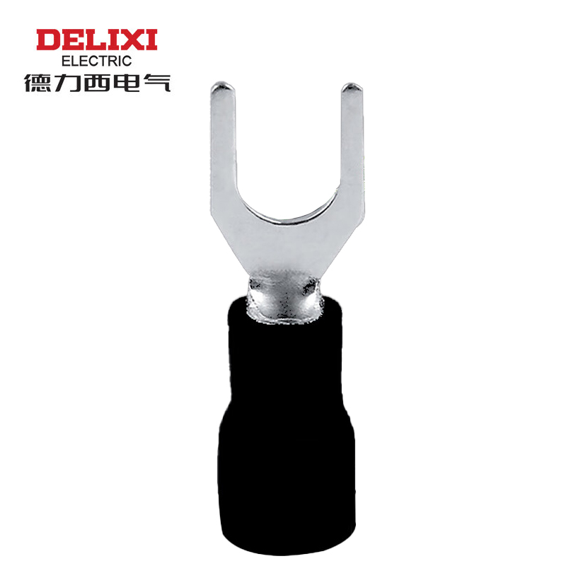 德力西电气 SV1.25-5 叉形预绝缘端头 0.6mm (500只/袋) DHASV1025M5BHB 黑色