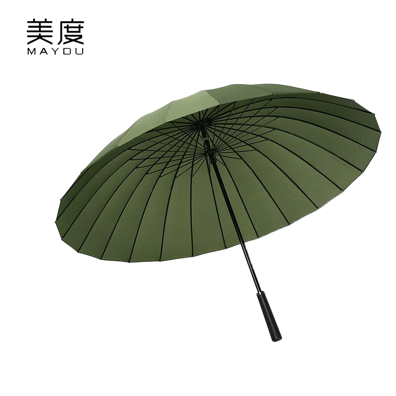 美度（MAYDU） M5003超大防风雨伞24骨男士商务长柄伞加大加固直杆伞墨绿色