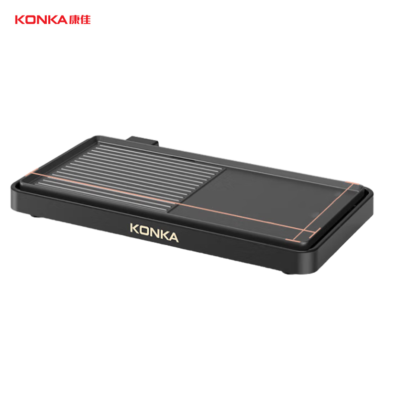 康佳（KONKA） KEG-W190A 电烧烤炉 家用韩式铁板烧烤肉机烧烤架无烟电烤盘烤肉炉烤肉锅 不粘电烤炉