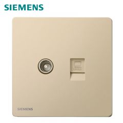 西门子（SIEMENS） 5UH31783NC03 荟绎一位电视 +一位电脑插座CAT6日曜金