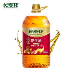 长寿花 压榨一级特香花生油5L 花生油桶装物理压榨浓香食用油植物油