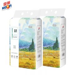 奇强  QQRJD279 干湿两用棉柔巾透气亲肤无纺布洗脸巾洁面巾 顶部悬挂随用随抽156片*2提