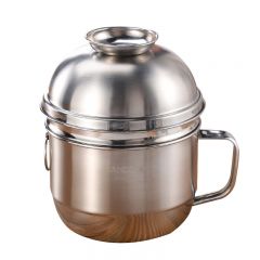 美厨（maxcook） 304不锈钢饭盒 快餐杯碗学生饭盒 泡面碗泡面杯 二层14cm MCFT046