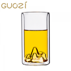 果兹 GZ-S61家用喝茶杯男女水杯玻璃杯山自在双层玻璃口杯225ml