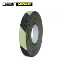 安赛瑞（SAFEWARE） 自发光防滑胶带（条纹款）夜光防滑胶带 警示防滑贴 2.5cm×18m 11635
