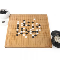 劲邦   五子棋套装围棋象棋三合一套装实木楠竹棋盘儿童仿玉棋子双面棋盘JB0169