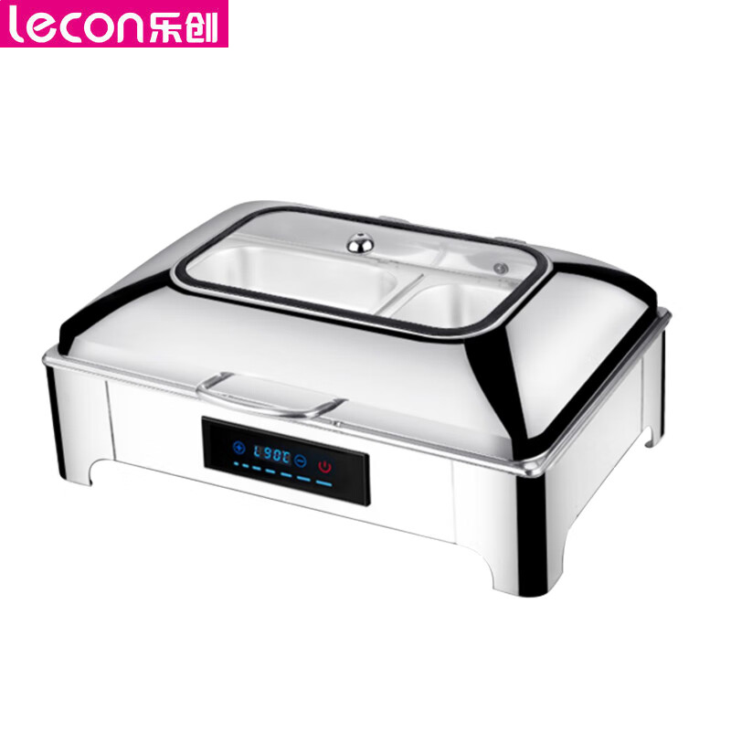 乐创(lecon)   商用布菲炉 304保温餐炉11.5L 不锈钢色LC-J-BFL11SX