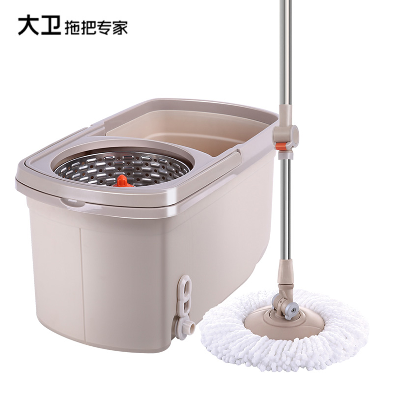 大卫 D6 旋转拖把桶甩干拖布桶双驱动免手洗拖把旋转地拖桶 1杆2头
