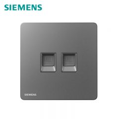 西门子（SIEMENS） 5UH25723NC02 双电脑CAT6插座二位电脑插座 家用墙面电脑网线插口 六类 睿宸系列 深灰银