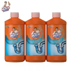 威猛先生（Mr Muscle）  管道疏通剂500g*3瓶下水道疏通剂马桶卫生间管道疏通