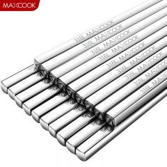 美厨（maxcook） 316L不锈钢筷子 十双装方形23.5cm 防滑防烫耐摔MCPJ079