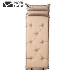 牧高笛（MOBIGARDEN） NX19663003防潮垫户外露营可拼接带枕头单人自动充气垫水瓶厚款单人6CM充气垫暖沙色