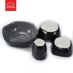 乐扣乐扣（LOCK&LOCK） YSH230001陶瓷餐具余韵一人食四件套家用简约组合装 灰色