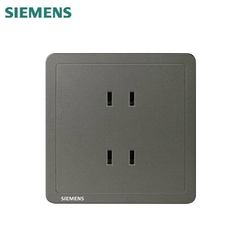 西门子（SIEMENS） 5UB14123NC06 10A 四孔插座家用墙面插座 致典系列 烟金灰 双联二极插座