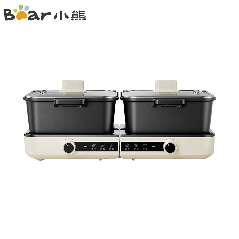 小熊（Bear） DHG-F60N7分体式鸳鸯叠叠电火锅大容量火锅家用锅电锅电炒锅煮锅专用锅6L